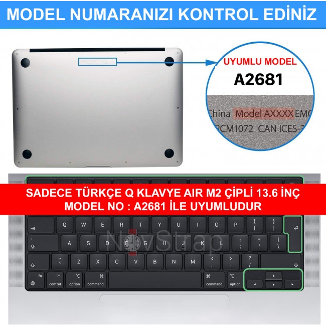 novstrap-apple-macbook-air-2022-13-6-inc-m2-a2681-uyumlu-turkce-q-klavye-siyah-klavye-koruyucu-kilif-199860-650x650w - Profesyonel Macbook Tamiri ve iMac Servisi Macbook Repair Apple MacBook Air 13.6 Inç 2022 M2 A2681 Klavye
